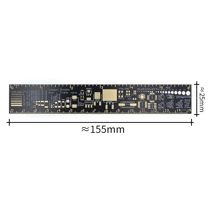 PCB-Ruler Линейка печатной платы 15 см для электронных инженеров для фанатов-гиков линейка для печатных плат упаковочные блоки v2-6 - Цвет: PCB-Ruler
