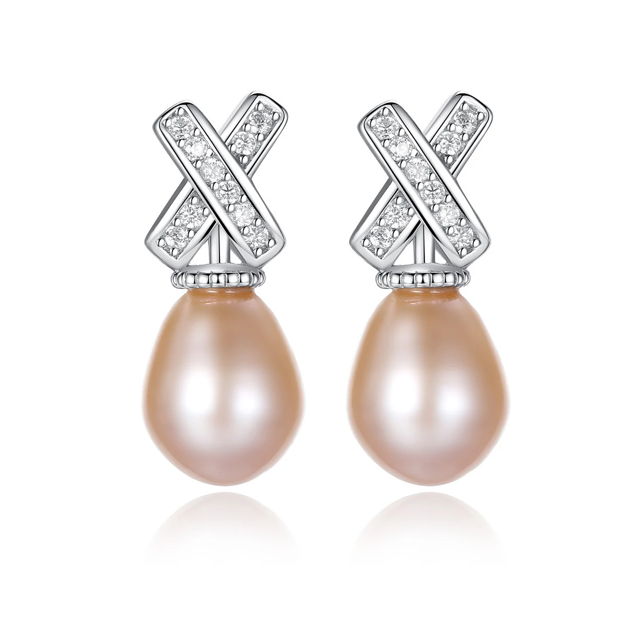 

Женские серьги-гвоздики MetJakt из стерлингового серебра 925 пробы с буквенным микро-инкрустированным 3A цирконием светло-водного цвета 7-8 мм жем...