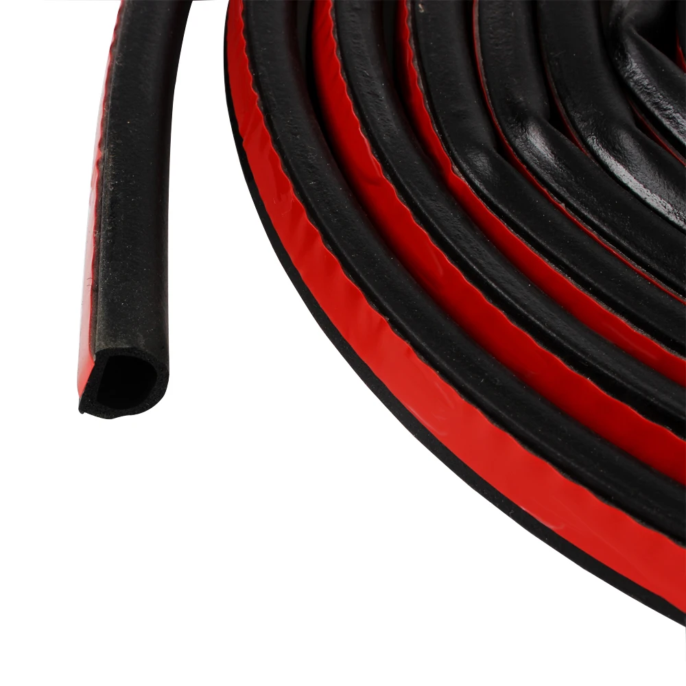

Big D Type Car Sound Insulation Sealing Rubber Car Door Strip Car Styling With 3M double-sided adhesive Stickers Weatherstrip