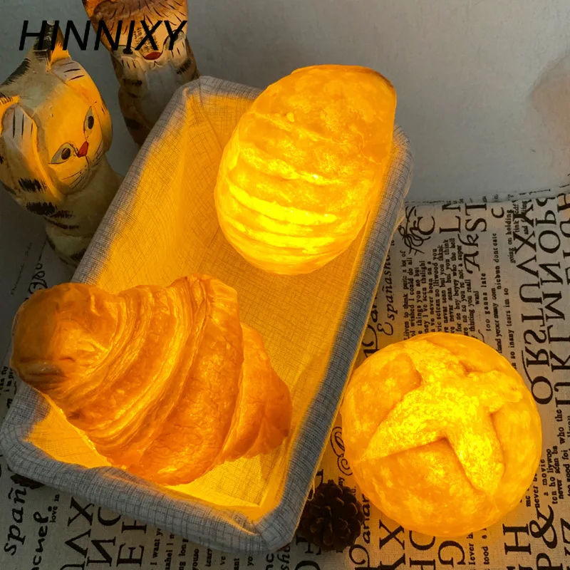 Hinnixy имитационный хлеб ночник круассан крест освещение теплый белый Luminaria