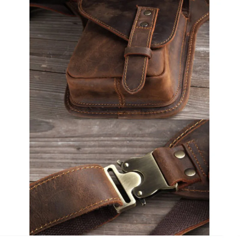 Кожаная поясная сумка в стиле ретро для езды на мотоцикле |