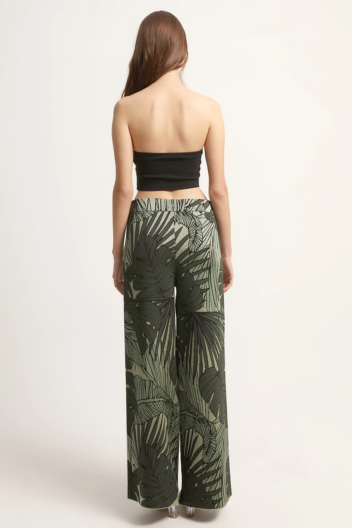 LEAF PATTERNED PANTALON