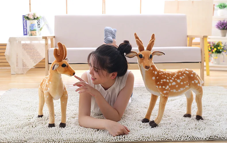 

50 / 60 / 75cm boy giant plush toy, reindeer toy, large size imitation deer, Sica deer, birthday gift, room decoration