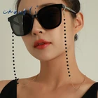 Changyi в богемном стиле 2021 тренд черного бисера очки подвесные цепочки солнцезащитные очки женщин Лыжная маска цепи ювелирные изделия с нескользящей подошвой для пар, с металлическими цепочками