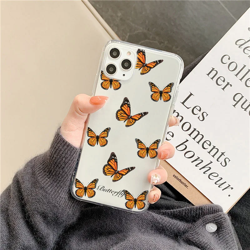 Роскошный чехол для телефона с рисунком бабочки iphoe SE 2020 11 Pro Max 7 8 plus мягкий iphone X XR