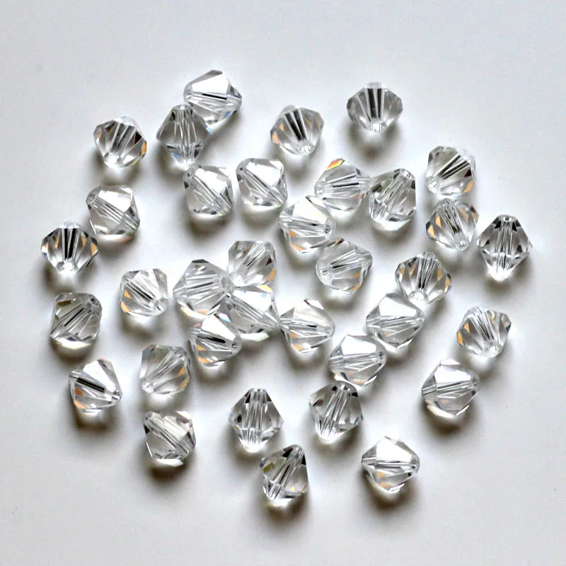 

Wholesale 6mm 300pcs/Lot Loose Bicone Glass Crystal Bead Clear and AB Color Pick 5301 Cystal Glass Beads