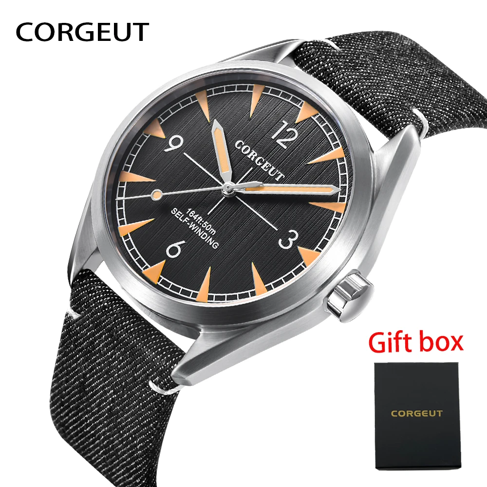 

Watch For Men Casual Brand CORGEUT Automatic Mechanical Wristwatches Waterproof Seagull NH35A Movement Casual Pilot Montre homme