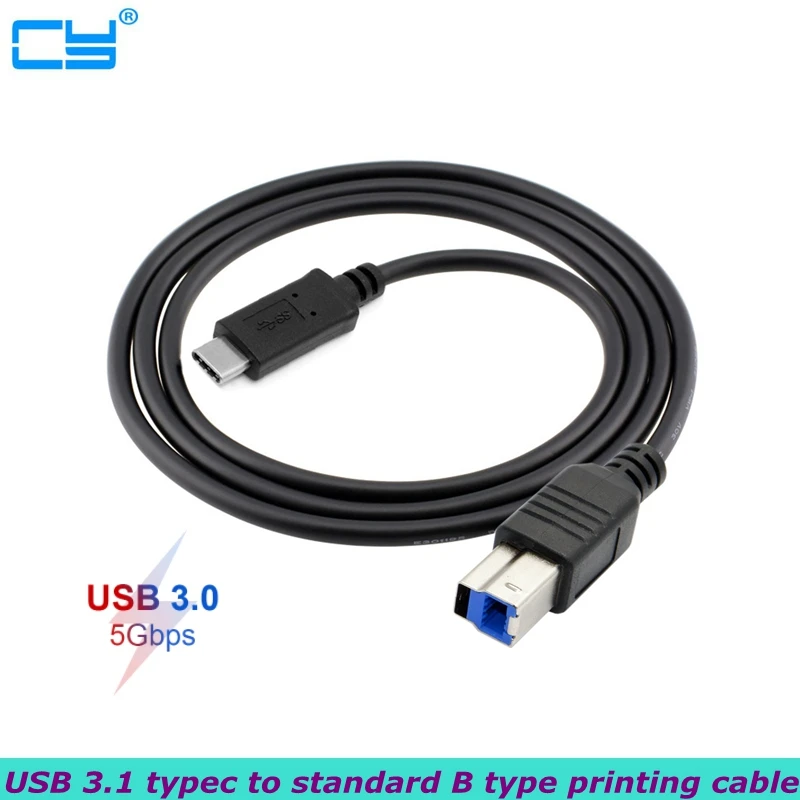 1 м USB 3.1 Type C к 3 0 B BM кабель подходит для телефонов Macbook ноутбуков принтеров