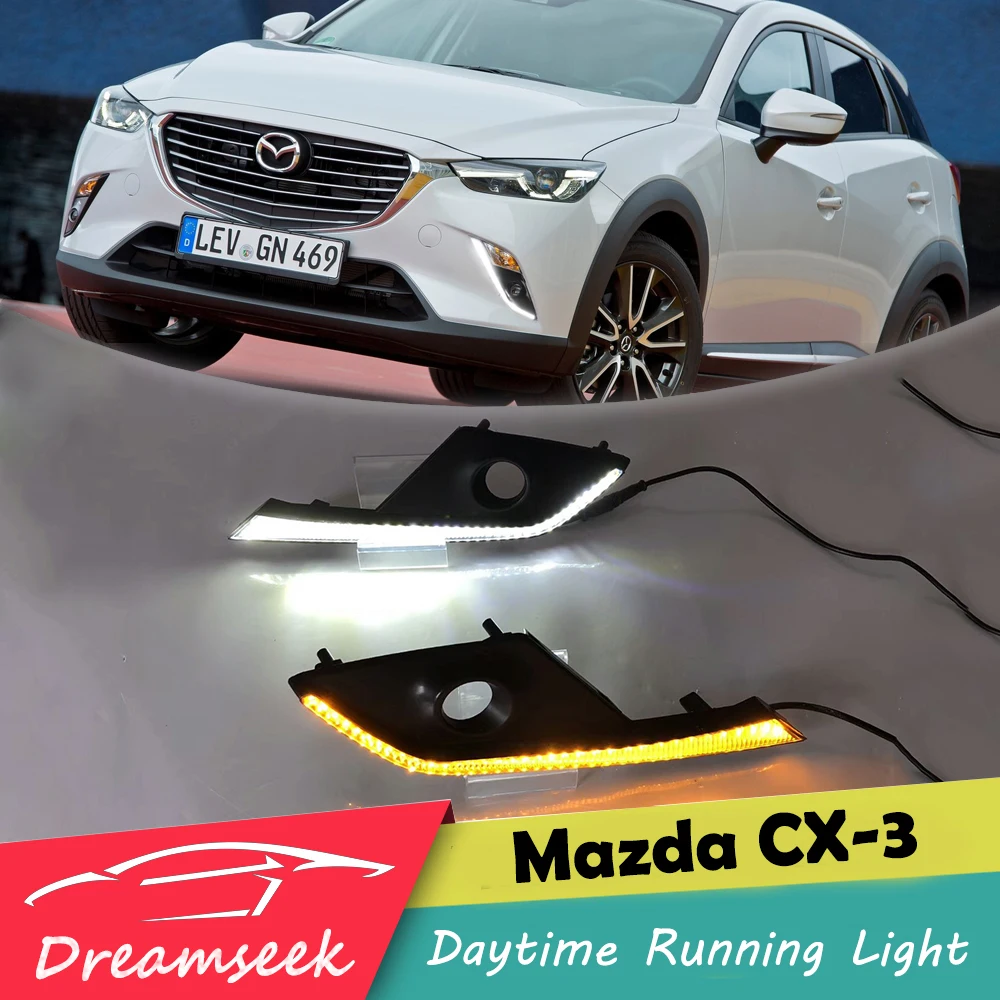 Дневные ходовые огни для Mazda CX 3 CX3 2016 2017 светодиодный Автомобильные фары дневного
