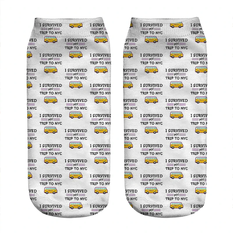 

Женские носки kawaii, забавные, я пережила мое путешествие в NYC носки для женщин, Харадзюку, веселая забавная Новинка, милые подарочные носки дл...