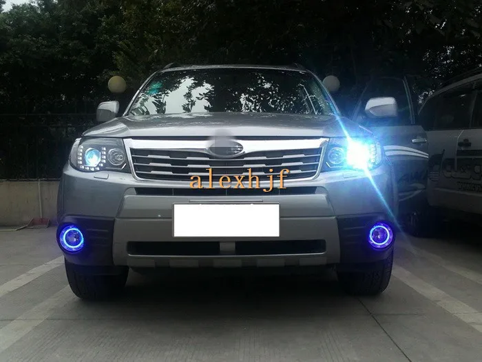 Июля King светодиодный Габаритные огни Белый DRL + синий чехол для Subaru forester 2009 2013 1:1