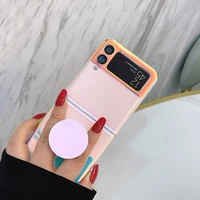 for samsung galaxy zflip3 case colorful anti fall sm 7110 korean simple mirror folding screen for galaxy zflip 3 back cover