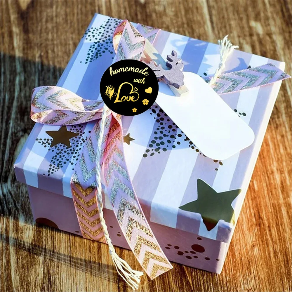 

Homemade With Love Stickers 500pcs,round Business Thank You Stickers Roll For Handmade Bakery Stickers Small Sellers Seal Labels