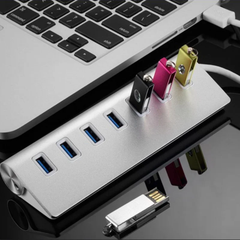 

High Speed USB HUB 7 Ports USB 3.0 Port Portable Aluminum USB Splitter Cable for iMac Macbook Air Laptop PC Tablet