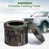 portable folding toilet car commode camping toilet car toilet storage stool for camping hiking trips traffic jam self driving