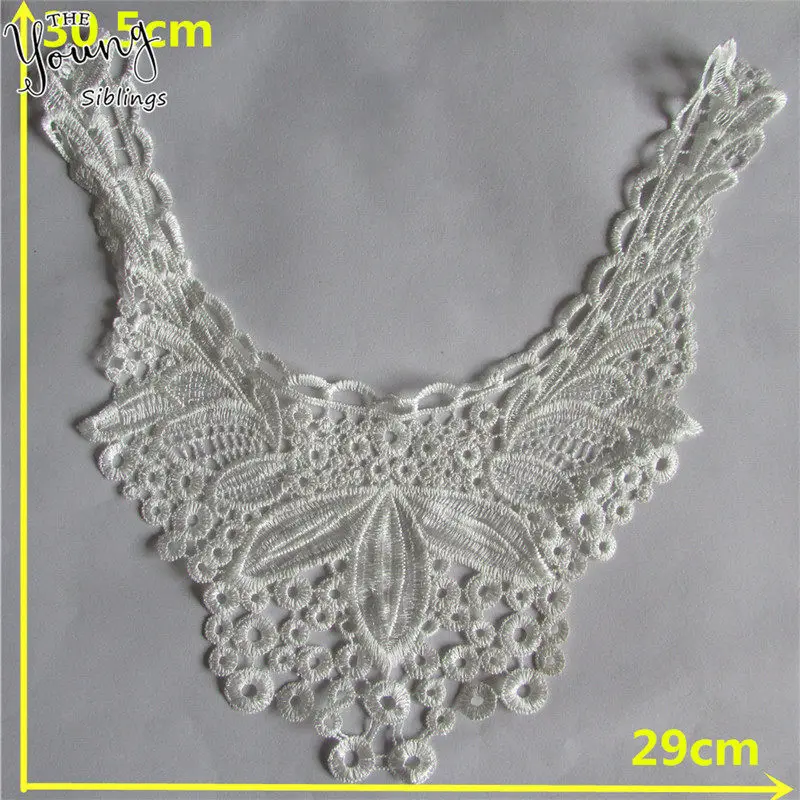 2PCS SALE Модный стиль вышивка DIY ABS жемчужное кружево вырез шитье кружевной воротник украшение невесты свадебное платье костюм наклейка - Цвет: 2PCS SALE