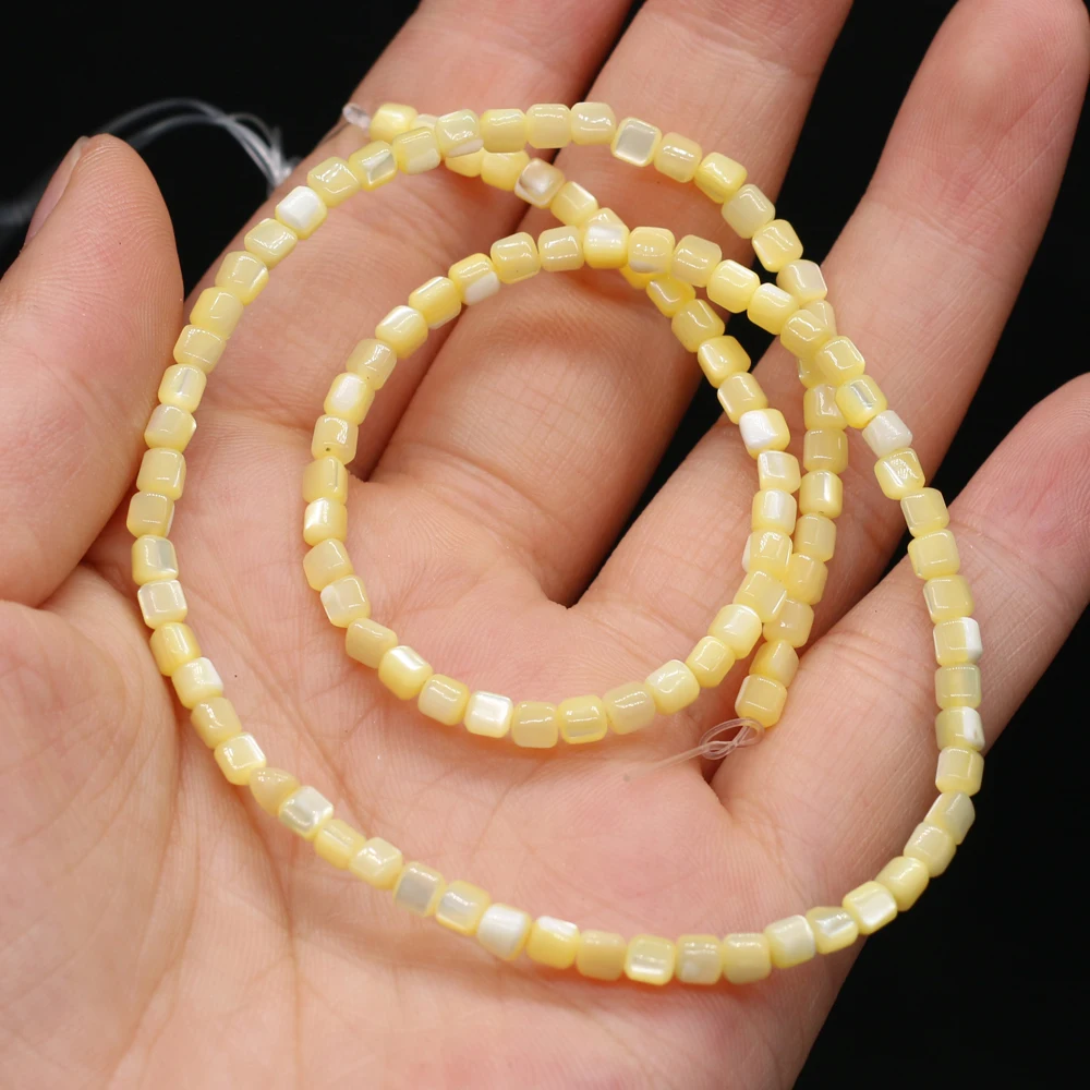 

3.5x3.5mm Natural Shell Small Beaded Cylindrical Seawater Shell Loose Beads for Making DIY Jewelry Necklace Bracelet Accessories
