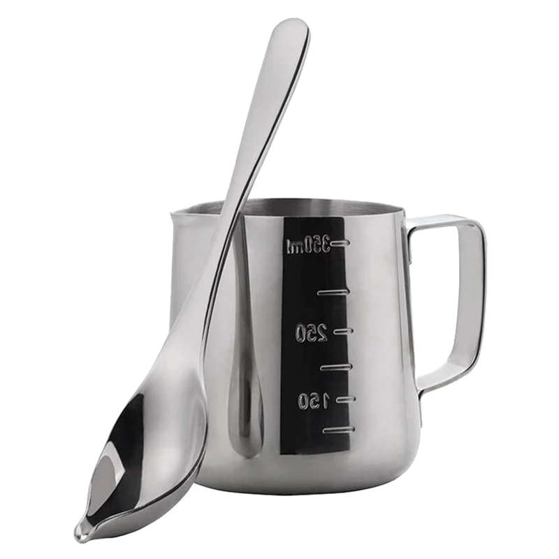 

Milk Frothing Pitcher Stainless Steel Milk Coffee Pitchers Milk Jug Cup Scales Cup with Decorating Pen