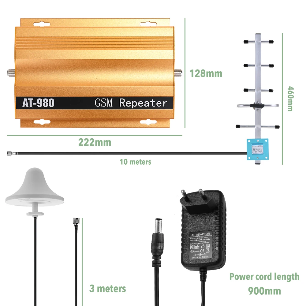 

Усилитель телефонного сигнала AT980, 2G GSM, 900 МГц