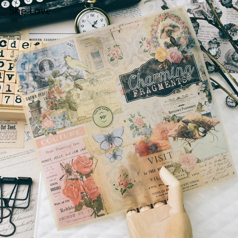 Ретро наклейка из вельветовой бумаги для скрапбукинга Diy декоративные бумажные