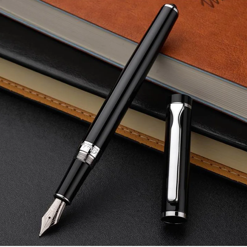 Luxury High Quality duke p3 metal Fountain Pen black silver School Student Office Gifts Stationery