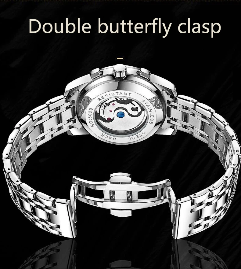 AILANG часы мужские люксовый бренд из нержавеющей стали Tourbillon несколько функций водонепроницаемые механические мужские часы