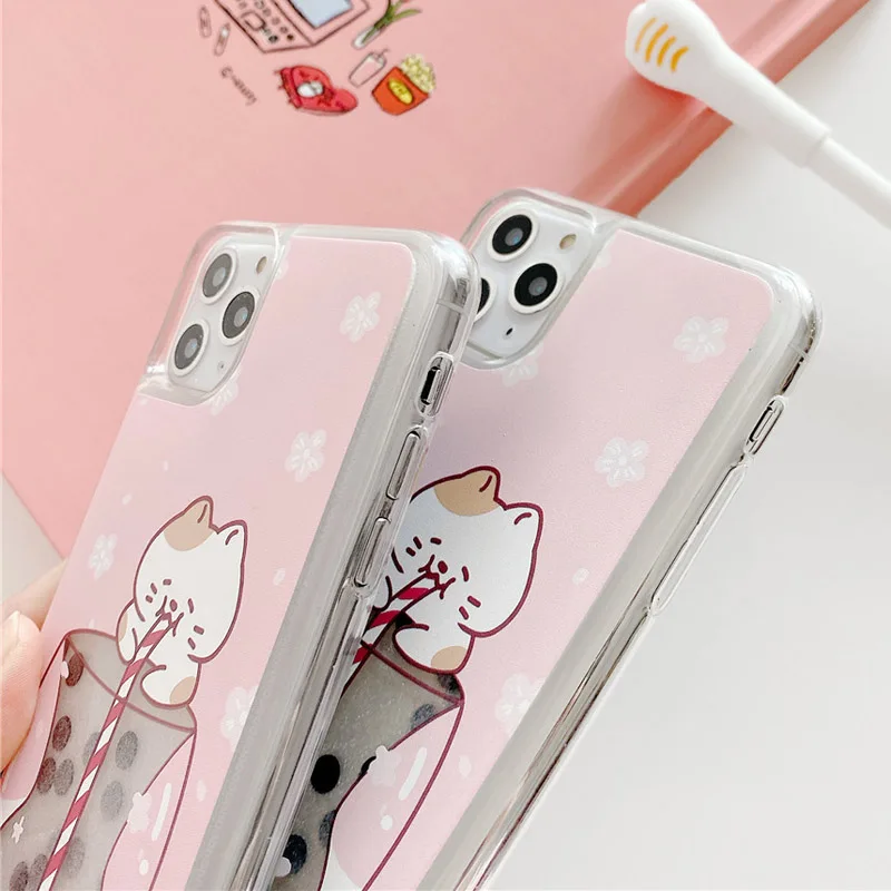 Lovebay зыбучий песок молочный чай чехол для телефона iPhone 7 8 Plus мягкие Мультяшные из