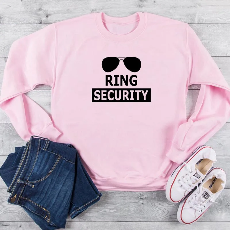 

Ring Security Wedding Party Ring Bearer Marriage sweatshirt cotton graphic cool girl style vintage party street style tops