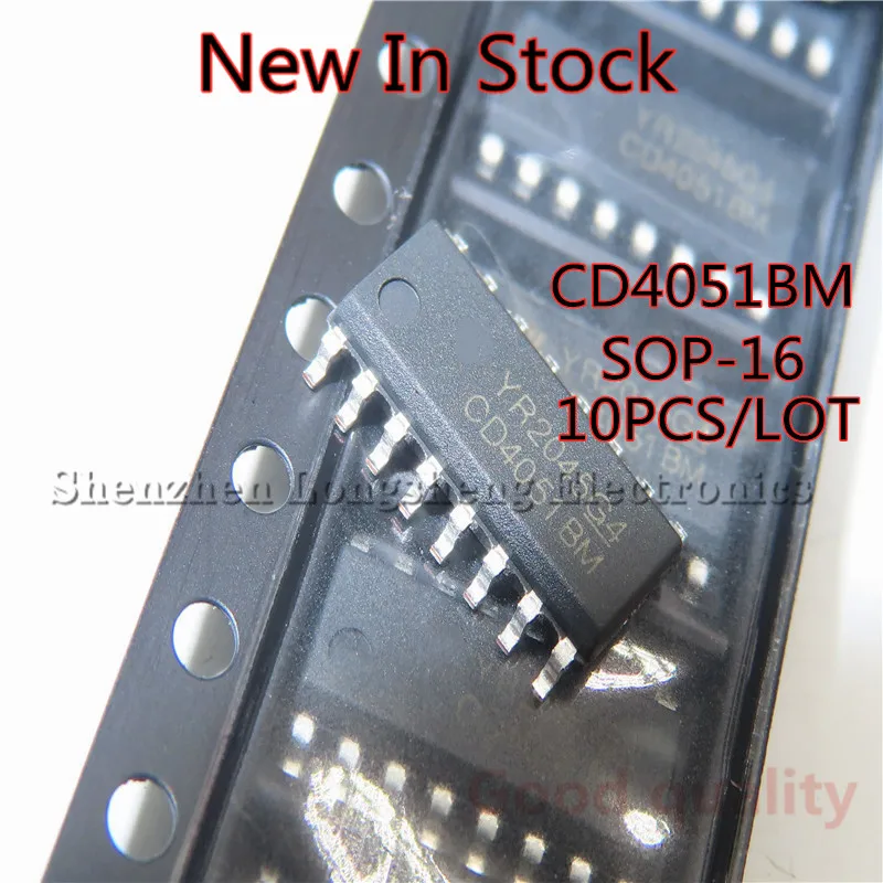 

10PCS/LOT NEW CD4051BM CD4051 SOP-16 EF/HCF/CD4051 SMD One of eight analog switches In Stock