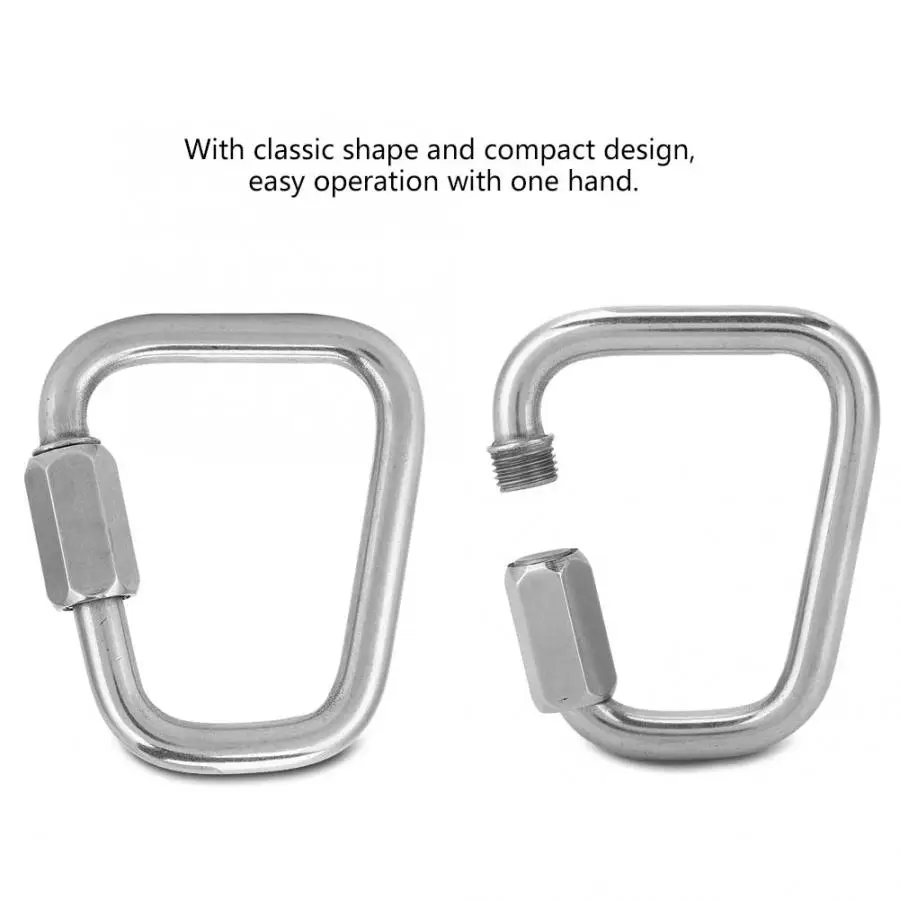 Прочный замок из нержавеющей стали Открытый быстрый карабин подвесной крюк