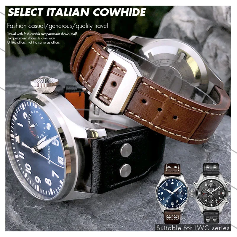 Ремешок из телячьей кожи для мужских часов браслет IWC Mark PILOT Портофино с