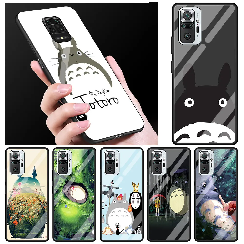 

My Neighbor Totoro Glass Call Phone Case For Xiaomi Redmi Note 9S 8 9 5G 10 K40 Pro Plus 7 9 8 8T 9C 9A K30 9T 8A Cover