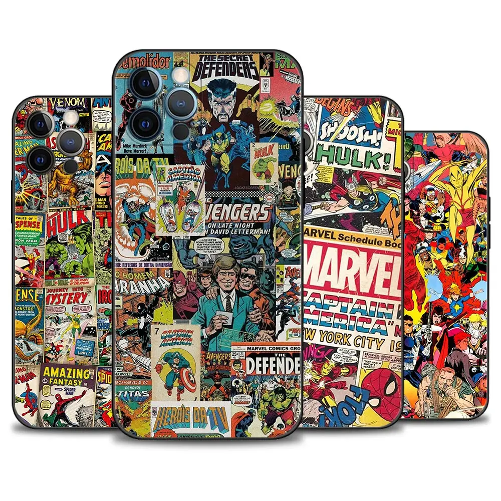 Phone Case For Apple iPhone 14 14 11 13 12 Pro Max 13 12 Mini XS Max XR X 8 7 6s 6 Plus 7 8 6S 6 Fundas Retro Marvel Comic