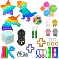 new fidget sensory toys rainbow bubble anti stress anxiety relief autism toy kit set squeeze toys adult autism kids gift