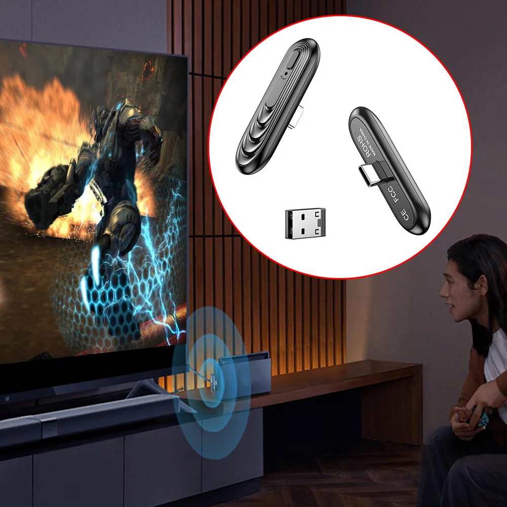 T71 USB Type C Bluetooth 5 0 беспроводной музыкальный адаптер аудио передатчик для Nintendo Switch
