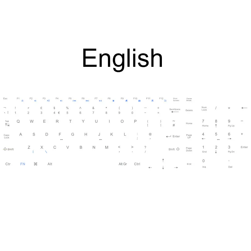 English Black 2,4G перезаряжаемая беспроводная клавиатура и мышь, тонкая клавиатура, мышь, комбинированный набор для ноутбука, ноутбука Mac, настольного ПК, телевизора, офиса, поставки - Цвет: English Black