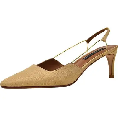 

2020 summer sandals female fairy style stiletto satin pointed high heels super fire all-match cat heel shoes