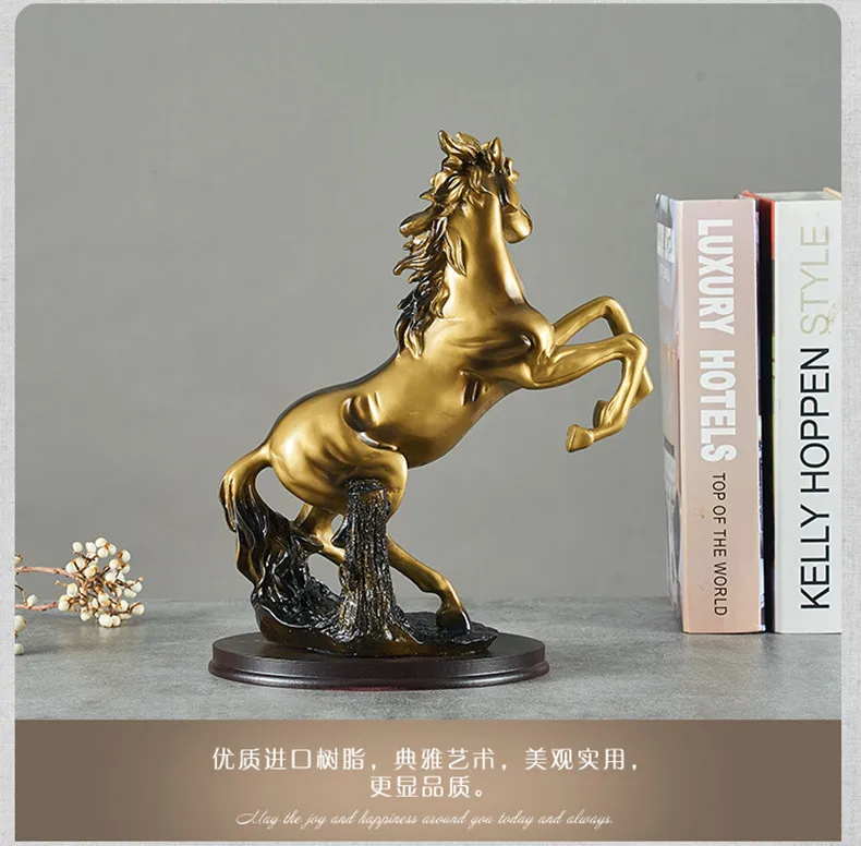 GOOD LUCK HOME OFFICE Company SHOP ROOM TOP COOL Success Money Drawing gold horse decorative FENG SHUI statue | Дом и сад