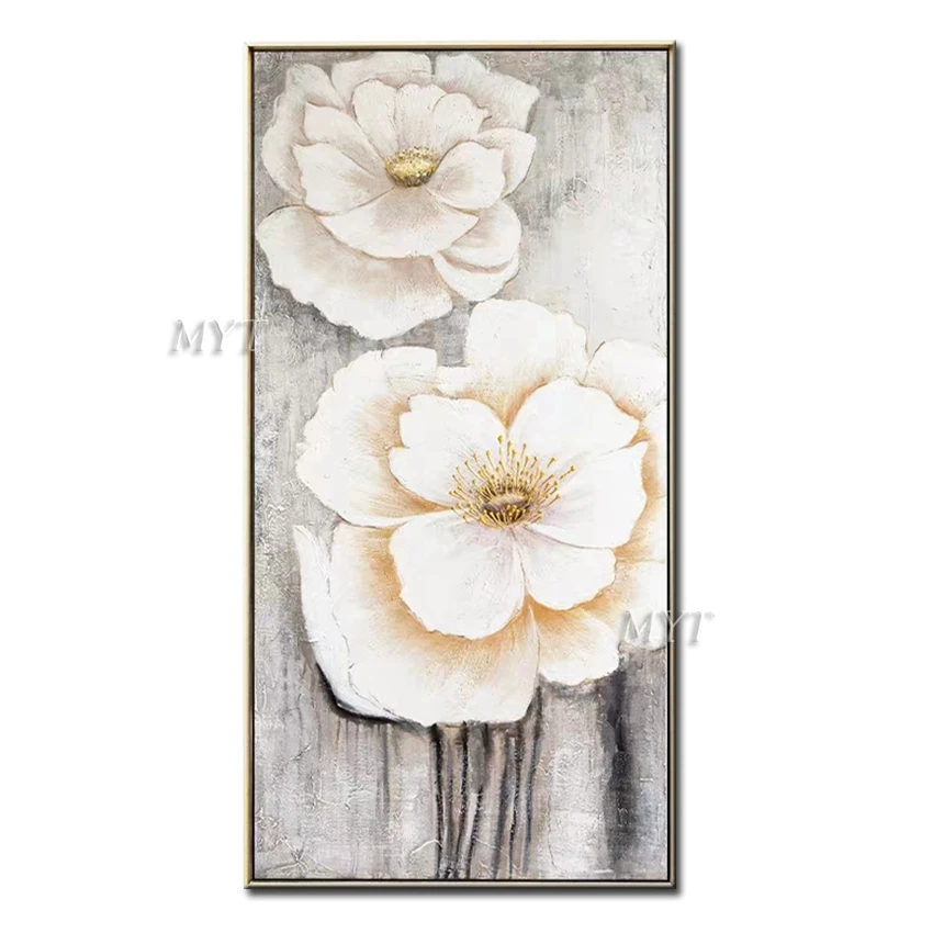 

Two Blooming Flowers Abstract High Quality Beautiful Oil Painting On Canvas Wall Art Home Decor Picture Modern 100% Handpainted