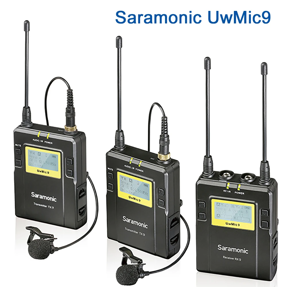 Saramonic UwMic9 UHF Lavalier Microphone 1 drag / 2 Video MIC Wireless for Canon Nikon Sony DSLR Camera | Электроника