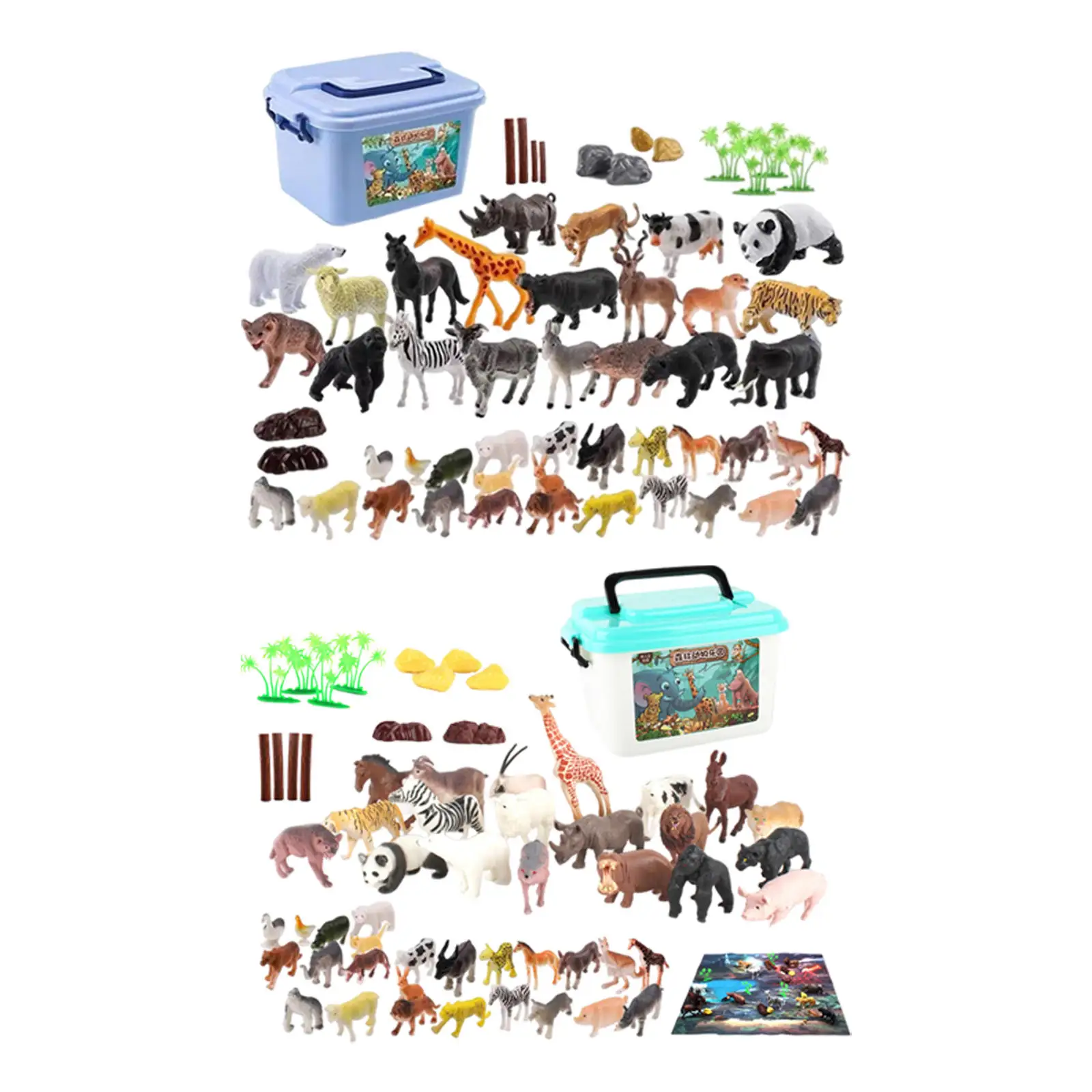 

Фигурки животных 58x, игрушечный Игровой набор для дикой природы, обучающий лес для вечерние, детей