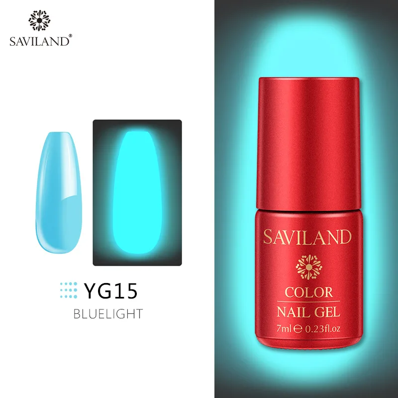 7ml YG15 Светящийся лак для ногтей SAVILAND, не протирает верхнее покрытие, 6 цветов, светящийся в темноте, Гель-лак для ногтей, отмачиваемый, УФ-Гель-лак, блеск в темноте - Цвет: 7ml YG15