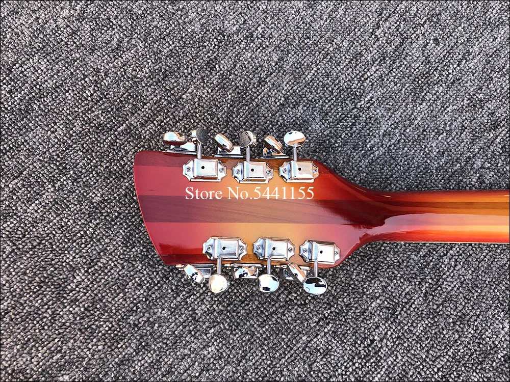 2019 Высококачественная 12-струнная левая электрическая гитара Ricken 381 с R-хвостом