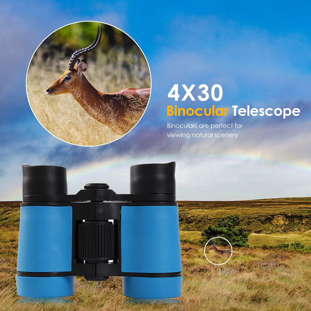 4x30мм Детский бинокль для пляжного путешествия наблюдение за птицами обучающий
