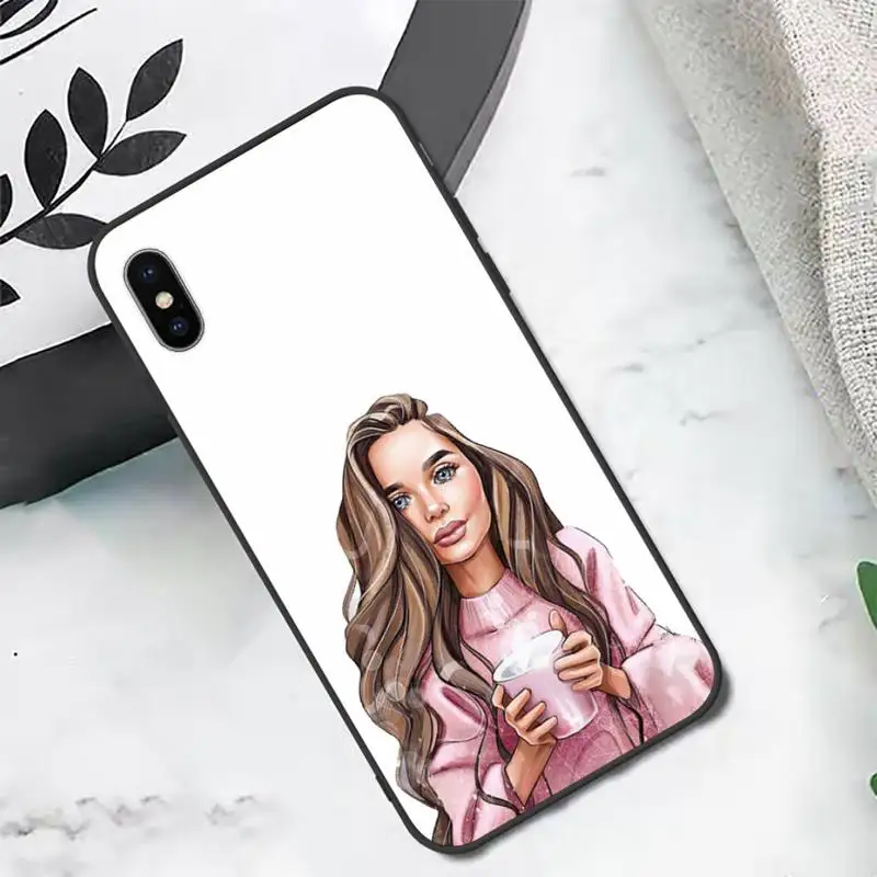 

Girls Female boss Phone Case Candy Color for iPhone 6 7 8 11 12 s mini pro X XS XR MAX Plus