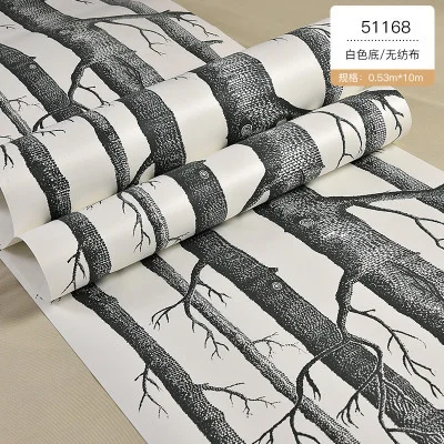53x1000 см 3d настенная бумага береза деревья Нетканая ткань настенная бумага береза Дерево фотообои бумажные ветки ствол настенная бумага