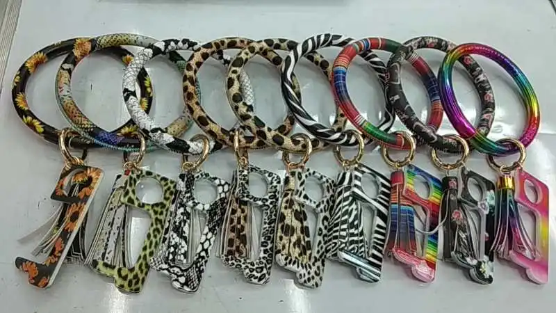 

New PU Leathe Tassel Keychain Llaveros Mujer for Women Bag Accessories Keyring Holder CH3594-B