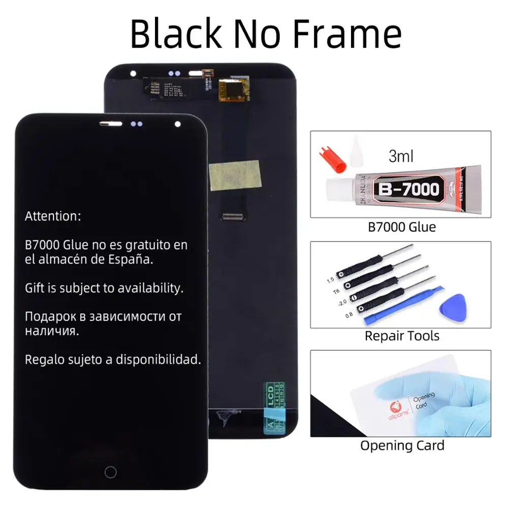 Дисплей для MEIZU MX4 Pro MX4 в сборе с тачскрином на рамке черный белый - Цвет: MX4( Black)