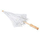 Зонтик кружевной Шелковый с цветочной вышивкой, ручной работы
