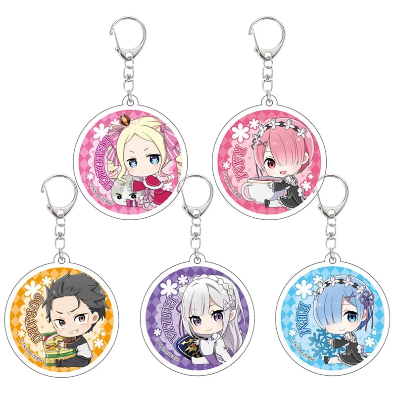 Аниме брелок Re: жизнь в другом мире от нуля брелки с фигуркой акриловый для ключей